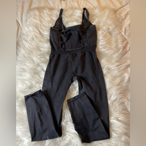 NWOT Free People Good Karma Onesie in Washed Black - Picture 11 of 13